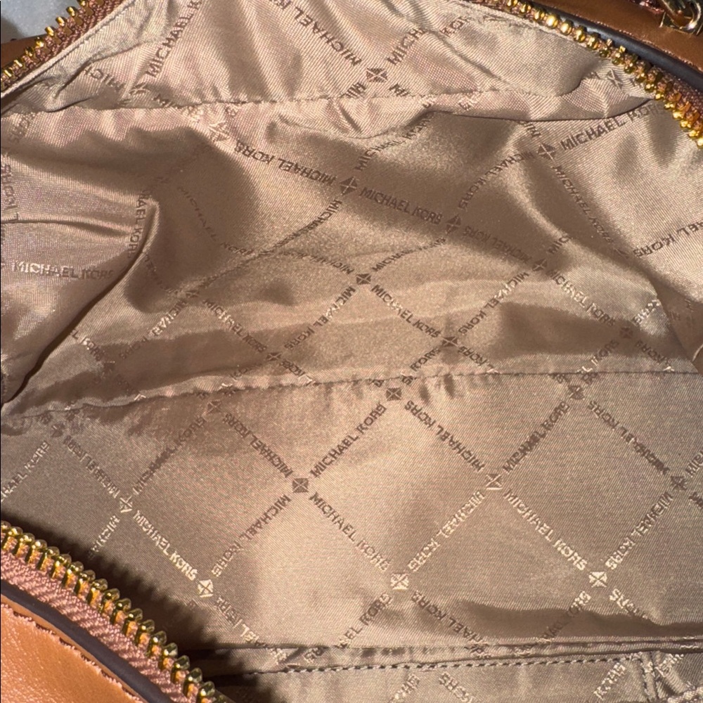 Michael Kors Bag Jet Set Signature Brown Leather Satchel Crossbody - Picture 11 of 16